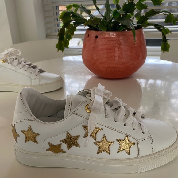 Zadig & Voltaire Shoes - Zadig & Voltaire White Sneakers with Gold Stars